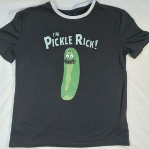 Rick and Morty Pickle Rick Ardene Black T- Shirt, XS